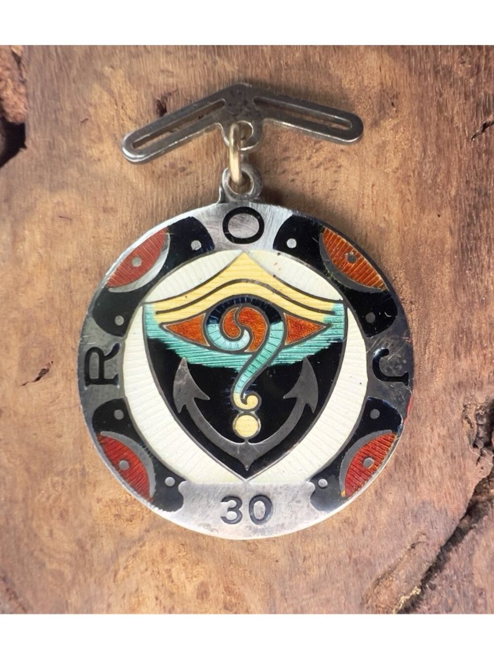 Antique Sterling Silver Enameled Masonic Royal Order of Jesters Medal